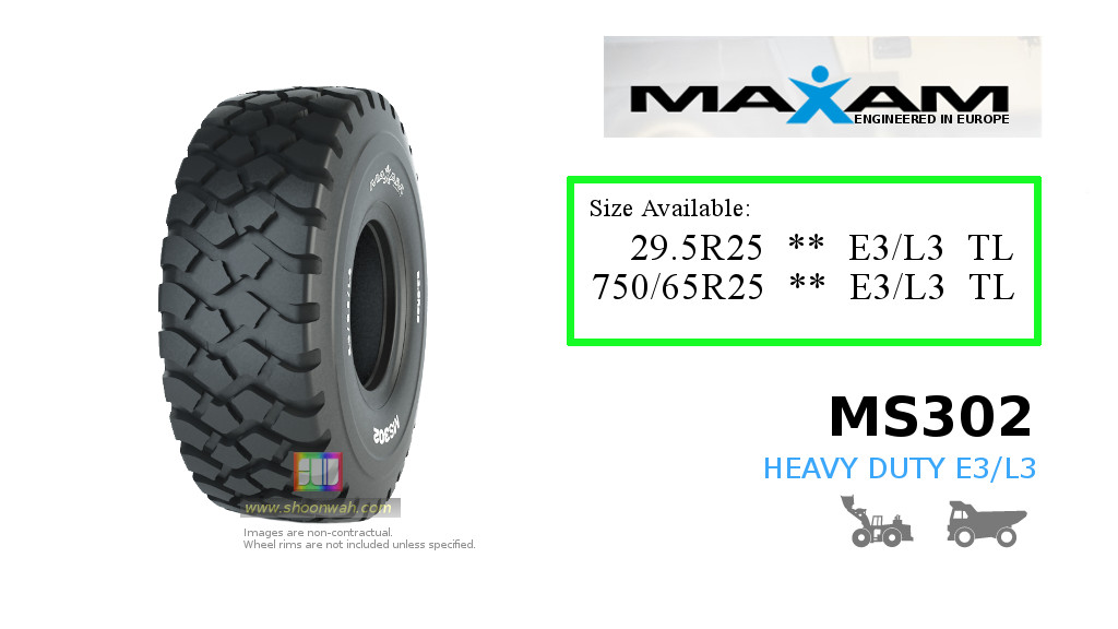29.5R25  750/65R25 ** MAXAM MS302 E3 Articulated Dump truck tubeless TL OTR Radial Tires